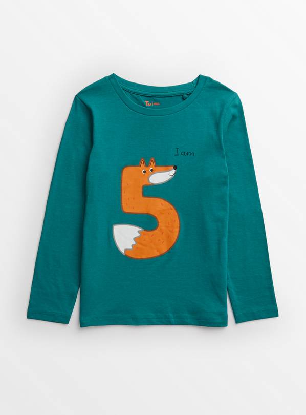 Teal Fox I Am 5 T-Shirt 4-5 years