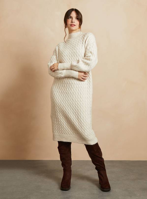 Cable knitted hot sale jumper dress