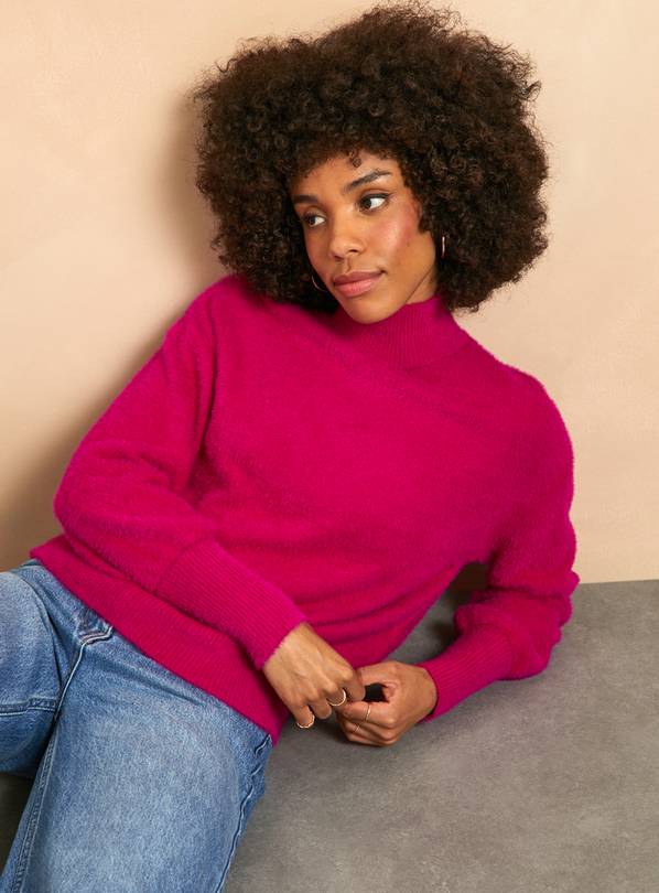 Bright pink fluffy outlet jumper