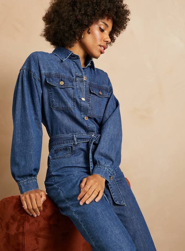 Womens denim hot sale jumpsuit