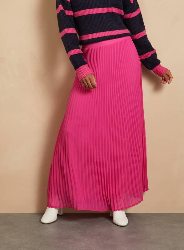 Pink chiffon maxi outlet skirt