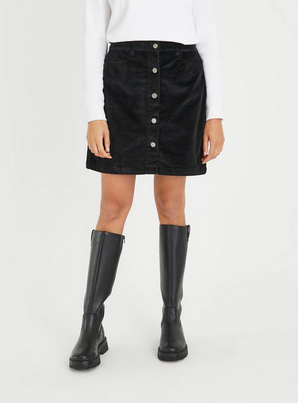 Black cord a line mini outlet skirt