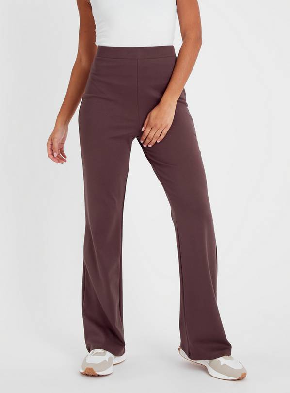 Buy Brown Kickflare Pull On Ponte Trousers 24, Trousers