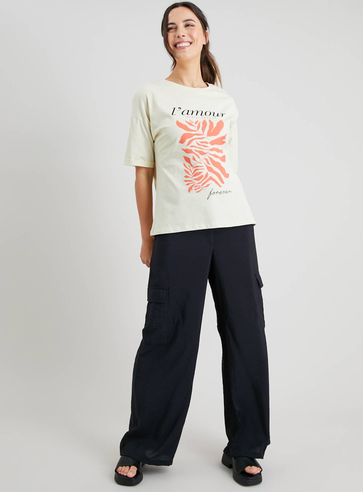 Sku: MAY G4 STYLED L'AMOUR GRAPHIC TEE:Yellow:10 - Image 1