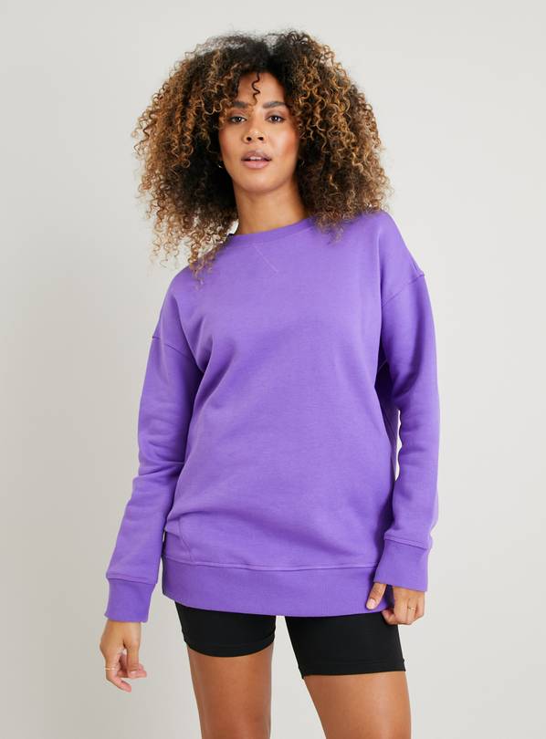 Buy Purple Oversized Crew Neck Sweatshirt XL | Hoodies and sweatshirts ...