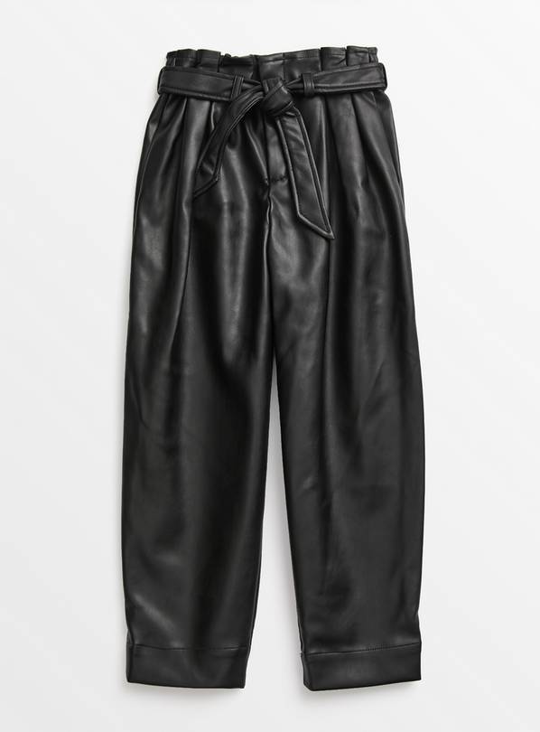 Black PU Holiday Trousers 12 years
