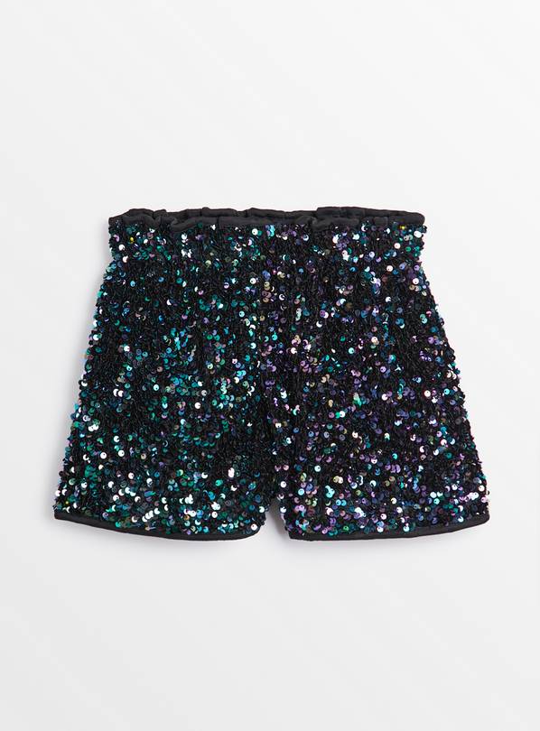 Shorts with Sequins - Black/sequins - Ladies