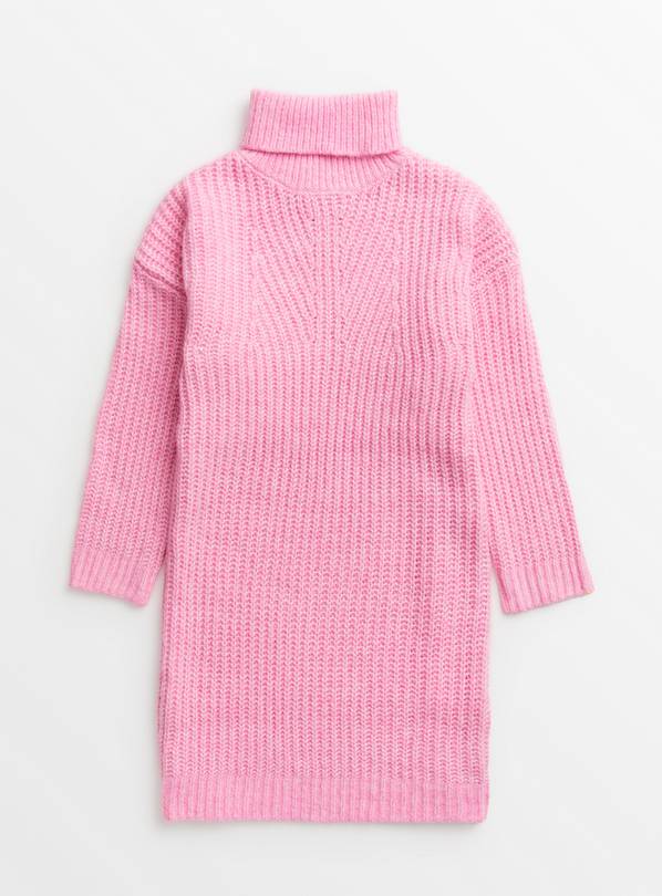 Pink Roll Neck Knitted Dress 6 years