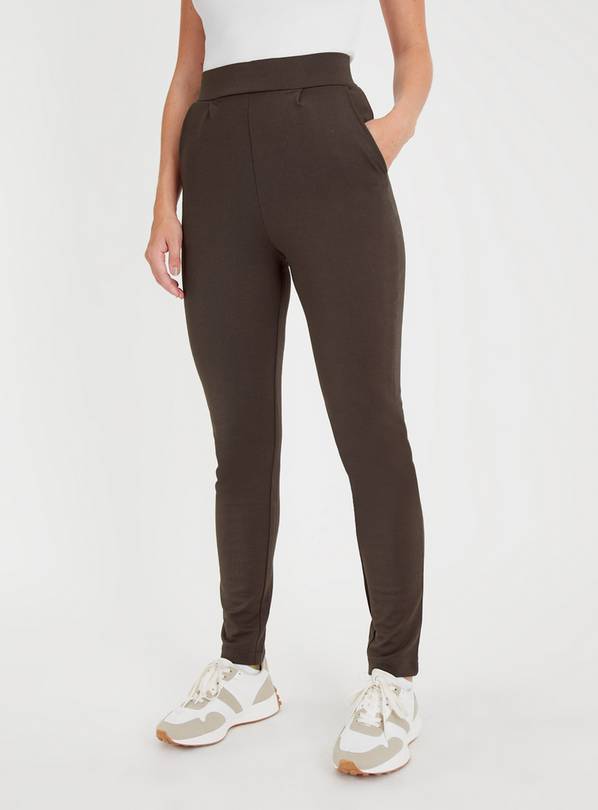 Buy Brown Tailored Ponte Trousers 14R, Trousers