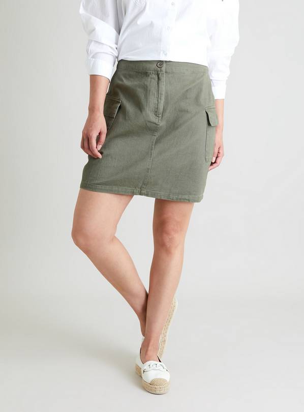 Khaki Utility Mini Skirt 16