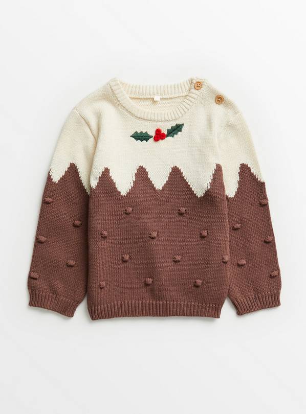 Christmas Pudding Knitted Jumper Up to 1 mth