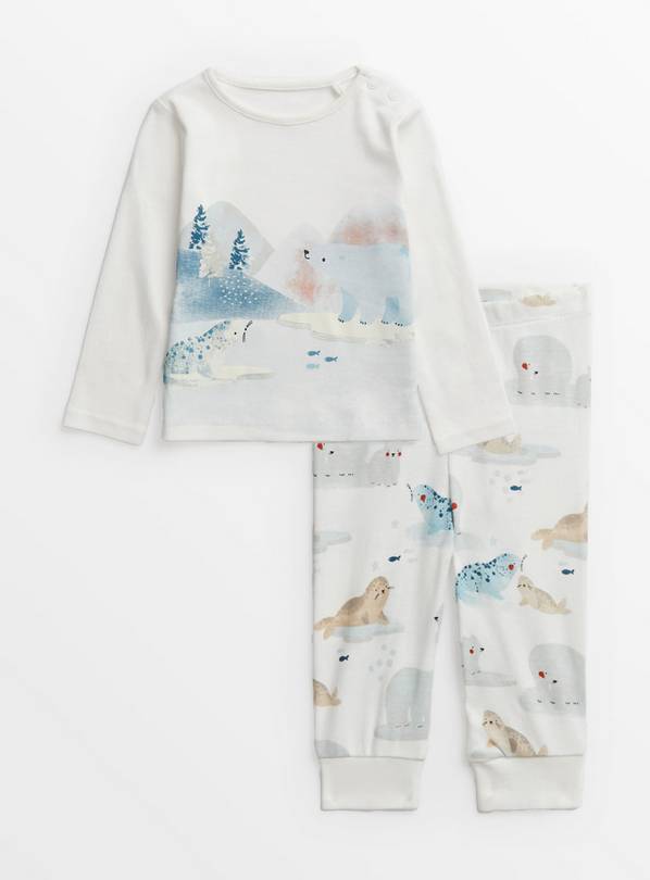 Buy White Arctic Animals Pyjamas 2 3 years Tu clothing Sainsbury s