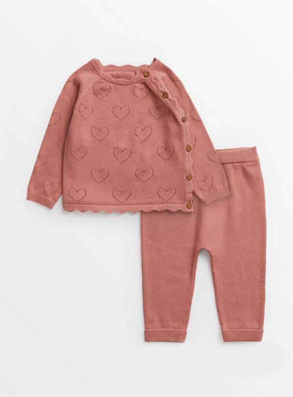 Pink Knitted Jumper & Joggers 3-6 months