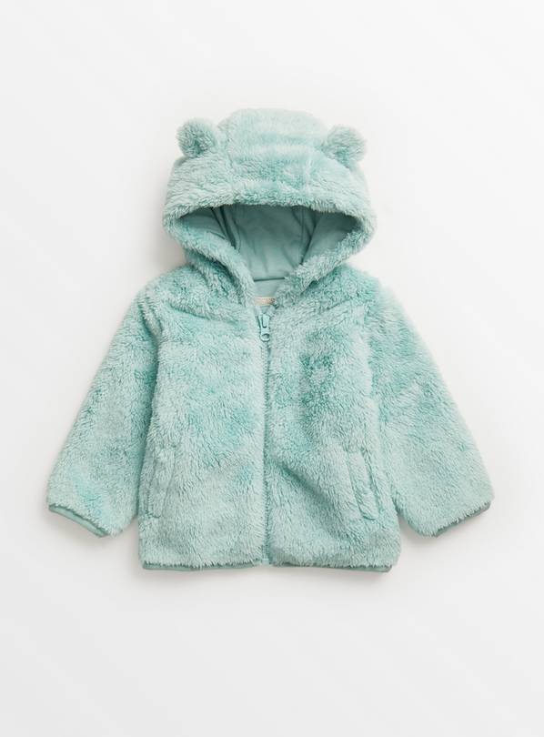 Green Fluffy Bear Zip Jacket 9-12 months