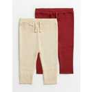 Buy Red & Beige Knitted Leggings 2 Pack 12-18 months, Trousers and  leggings