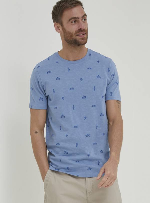 FATFACE Sealife Print T-Shirt - XXL