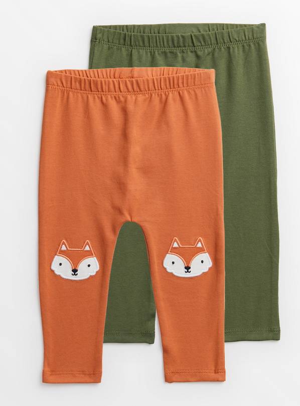 Buy Orange Fox & Khaki Leggings 2 Pack 69 months Trousers and