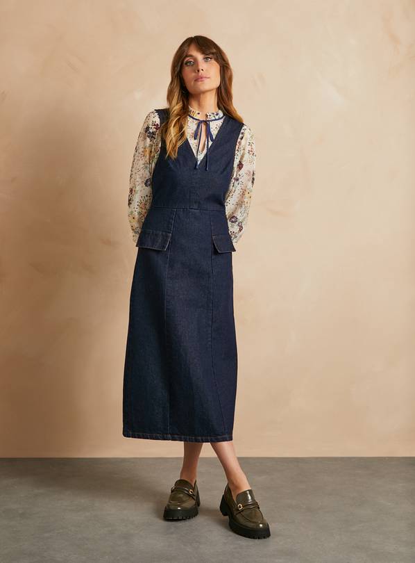 Denim pinafore outlet dress sainsburys