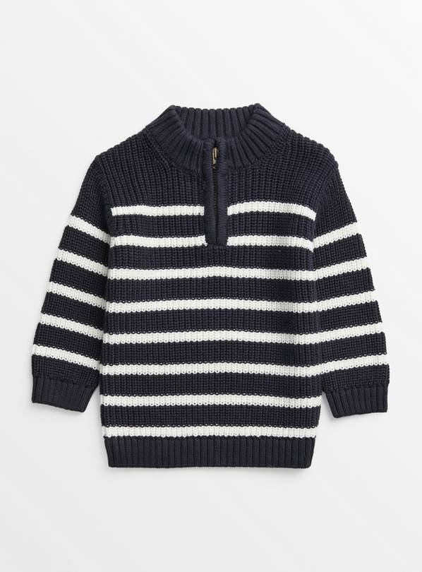 Buy Navy Stripe Quarter Zip Jumper 1824 months Tops Tu
