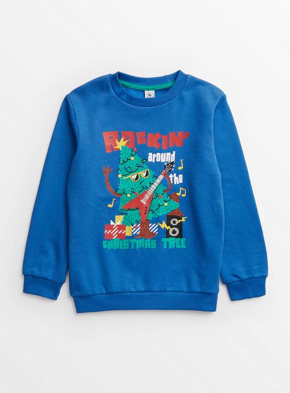 Blue Christmas Rock Tree Sweatshirt 10 years