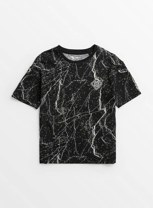 Buy Black Marble Print T-Shirt 3 years | T-shirts and shirts | Tu