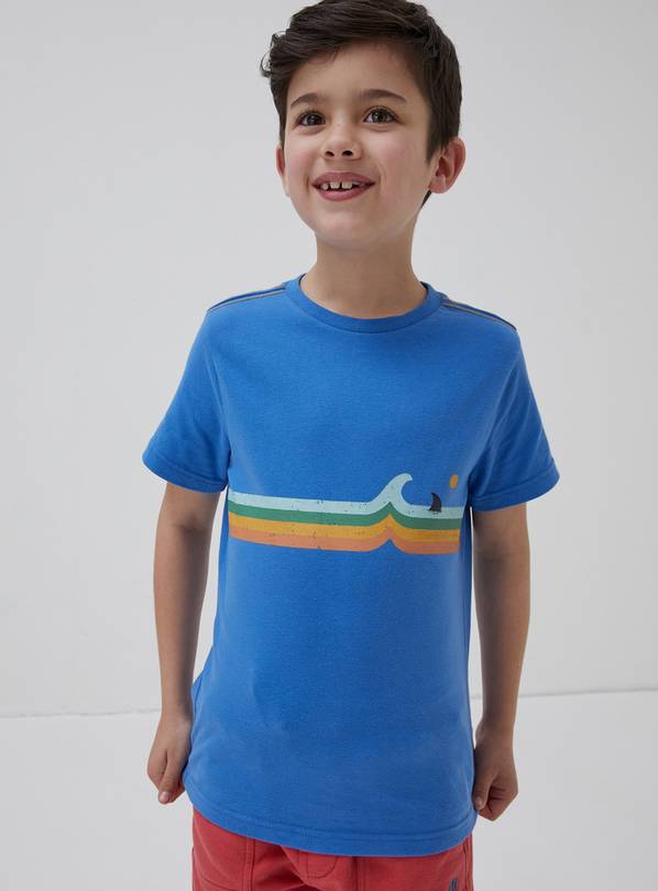 FATFACE Wave Chest Jersey T-Shirt - 5-6 Years
