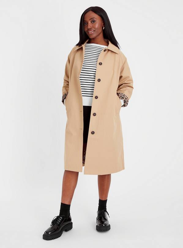 Beige trench coat with on sale hood