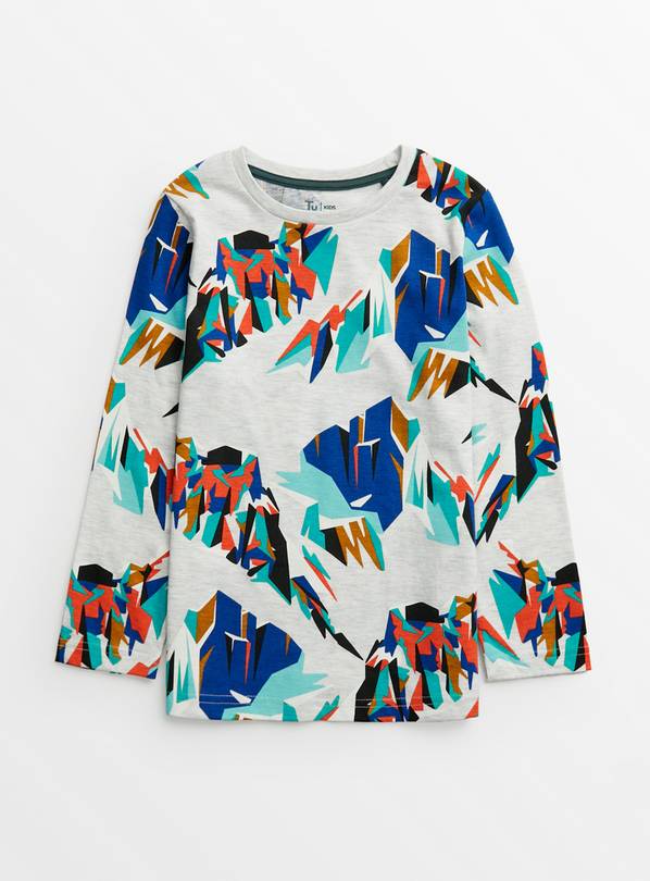 Buy Grey Abstract Mountain Print Top 11 years Tshirts and shirts Argos