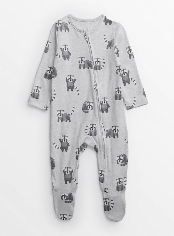 Buy Grey Racoon Print Sleepsuit 12-18 months | Sleepsuits and pyjamas ...