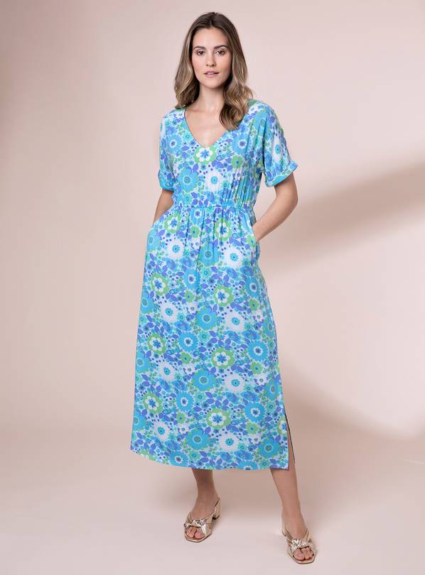 ANORAK Nostalgic Flower EcoVero Short Sleeve Midi Dress 14