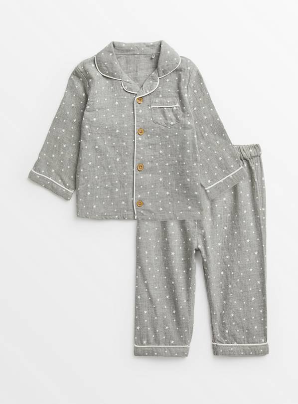 Buy Grey Star Print Traditional Pyjamas 23 years Sleepsuits and