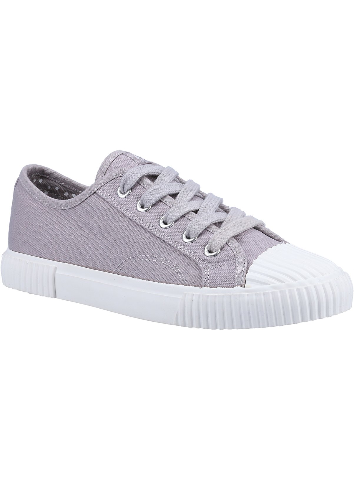 SKU:Hush Puppies Brooke Canvas Trainer:Grey:6 - Image 1 thumbnail