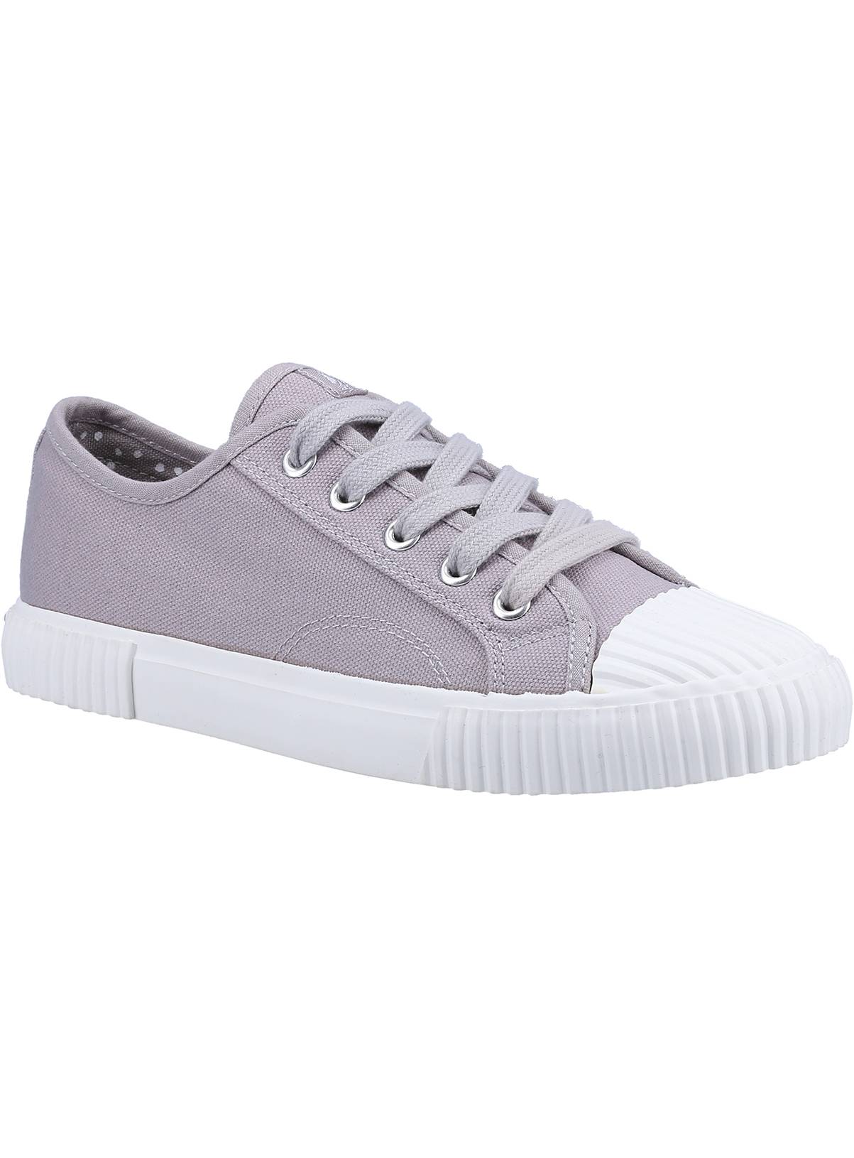 SKU:Hush Puppies Brooke Canvas Trainer:Grey:6 - Image 1