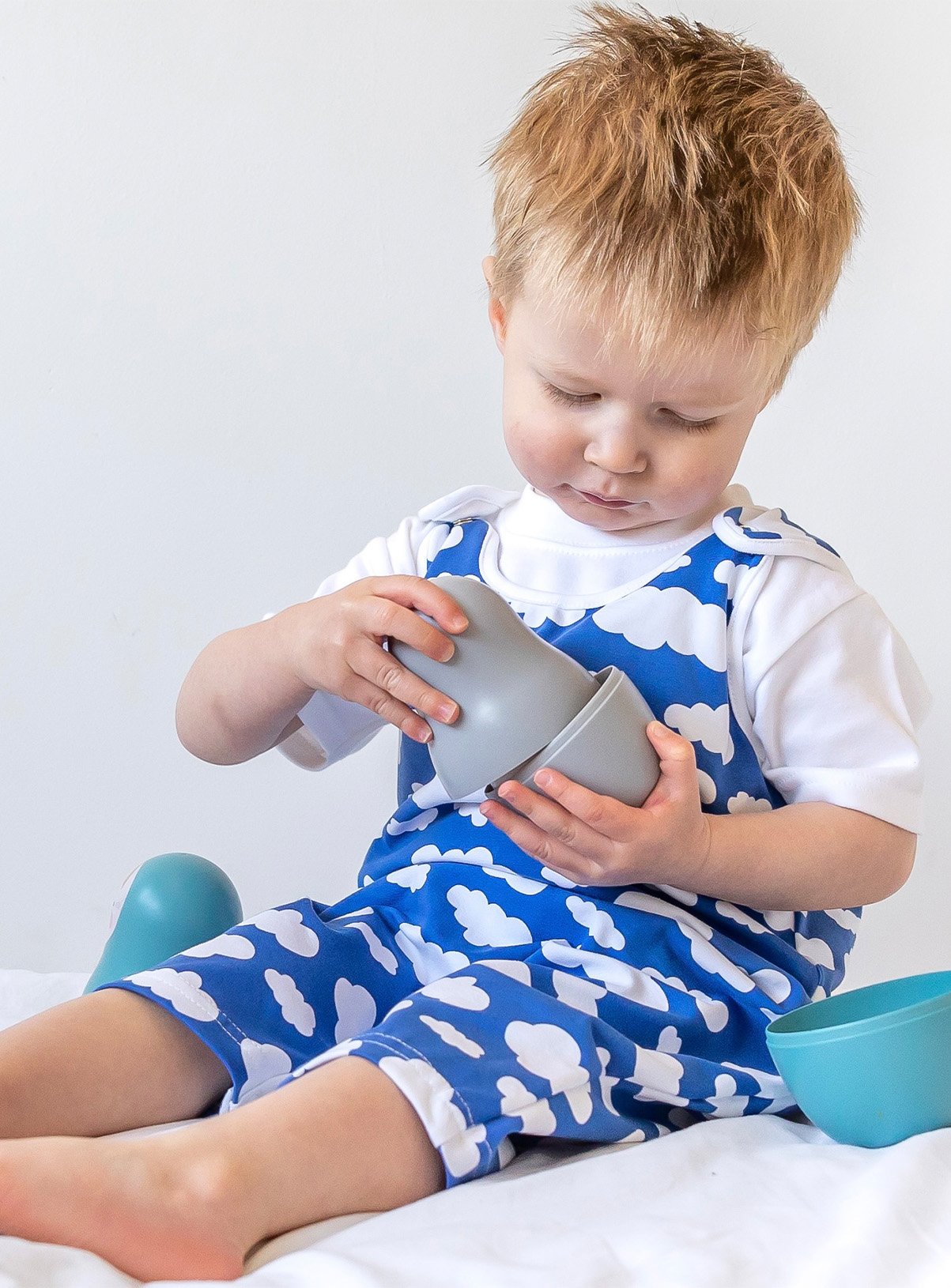 SKU FN Blue cloud shoulder popper romper:Blue:1-2 Years - Image 2 thumbnail