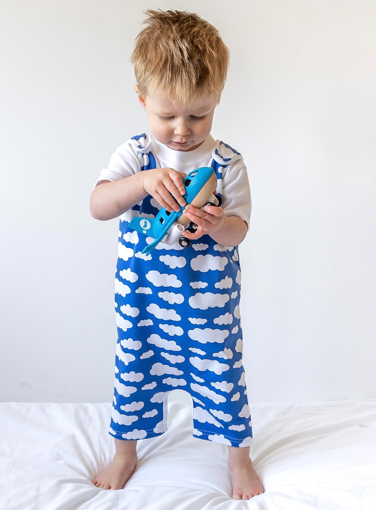 SKU FN Blue cloud shoulder popper romper:Blue:1-2 Years - Image 3 thumbnail