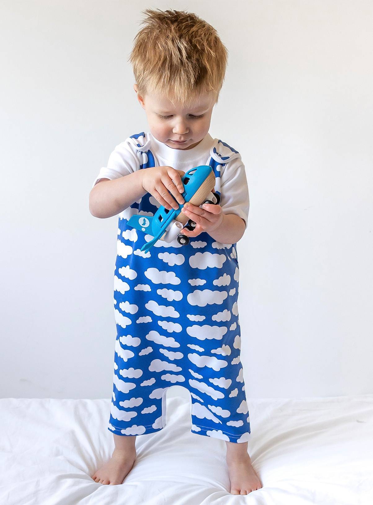 SKU FN Blue cloud shoulder popper romper:Blue:1-2 Years - Image 3