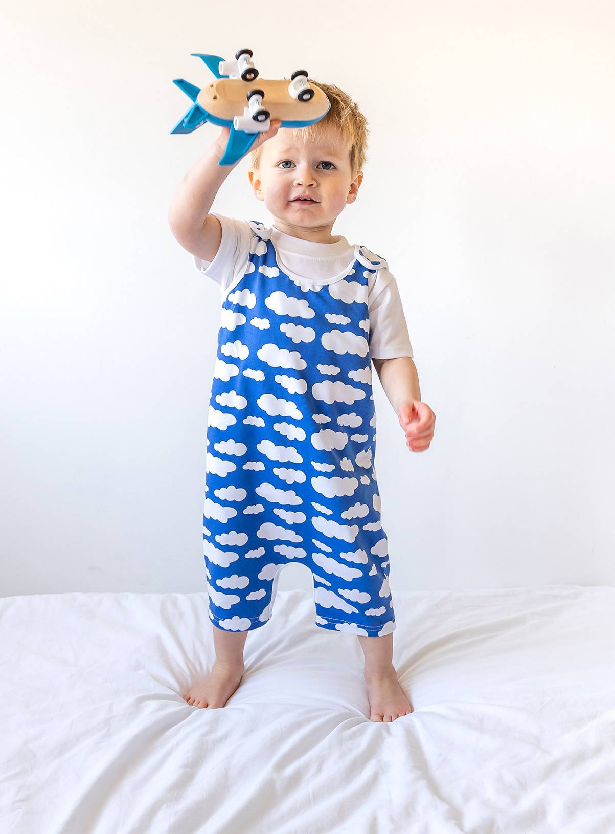 SKU FN Blue cloud shoulder popper romper:Blue:1-2 Years - Image 4