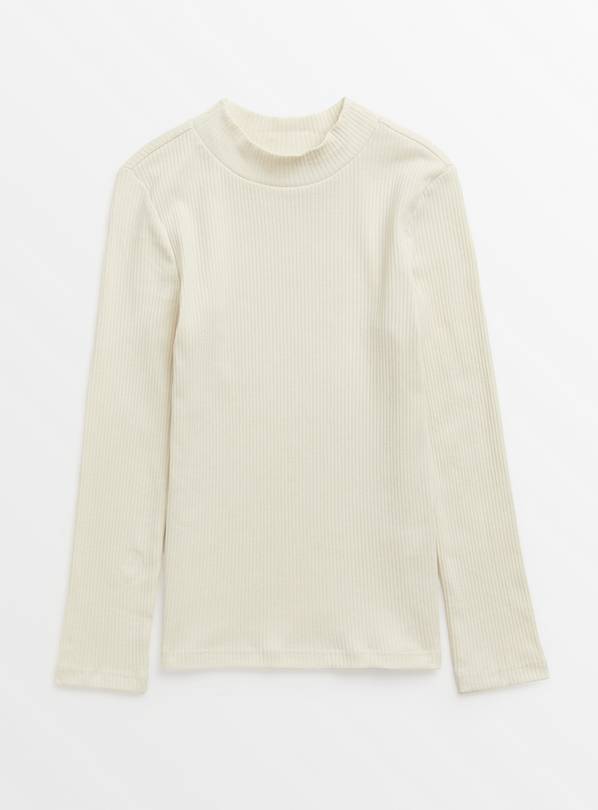 Buy Cream Ribbed Long Sleeve Top 8 years, Tops and t-shirts
