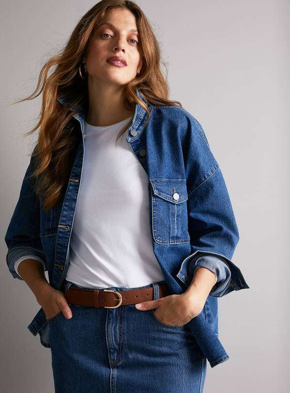 Oversized denim best sale boyfriend shirt