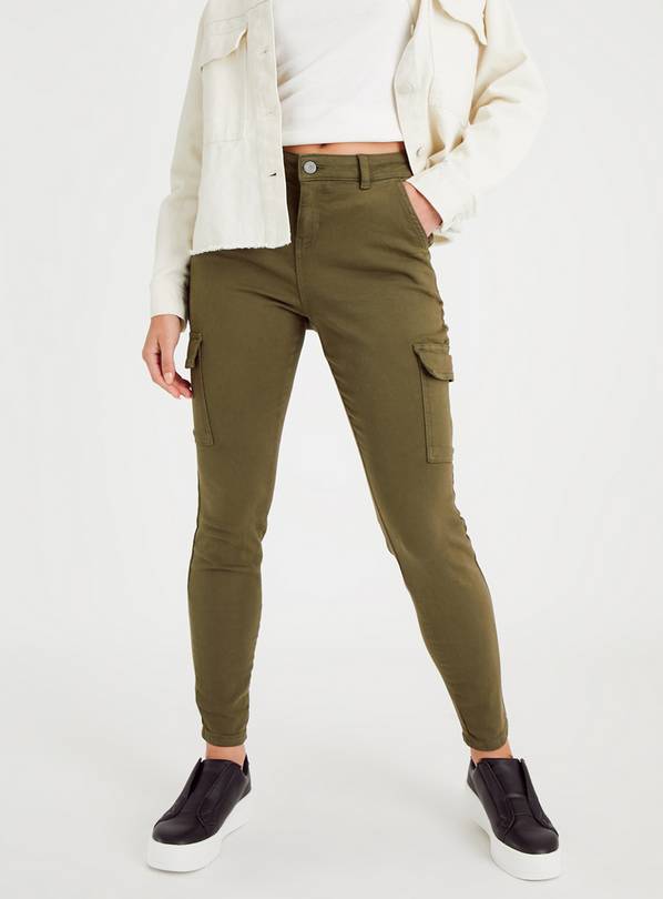 Skinny cargo trousers store womens