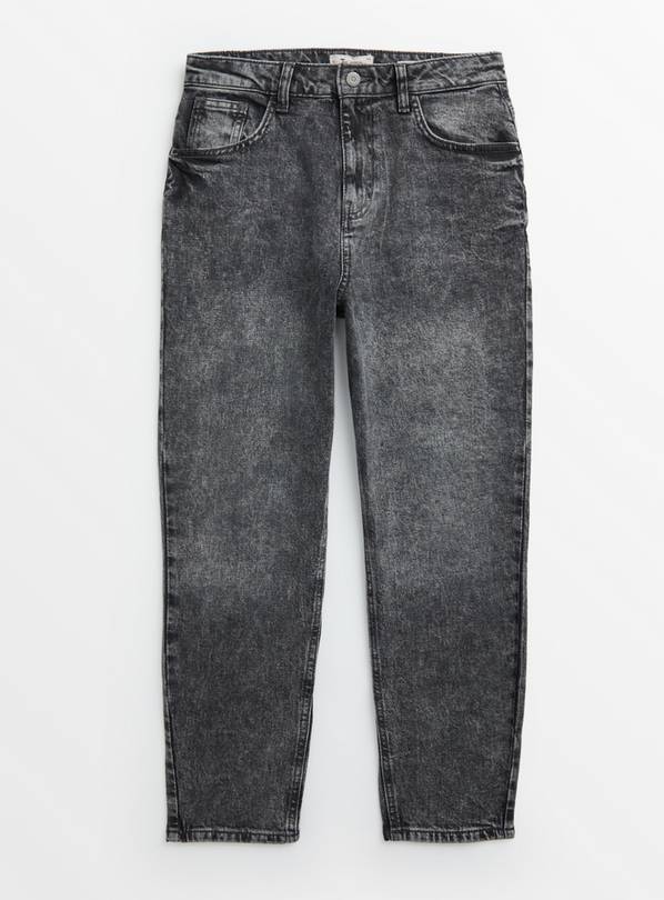 Grey acid wash mom 2024 jeans