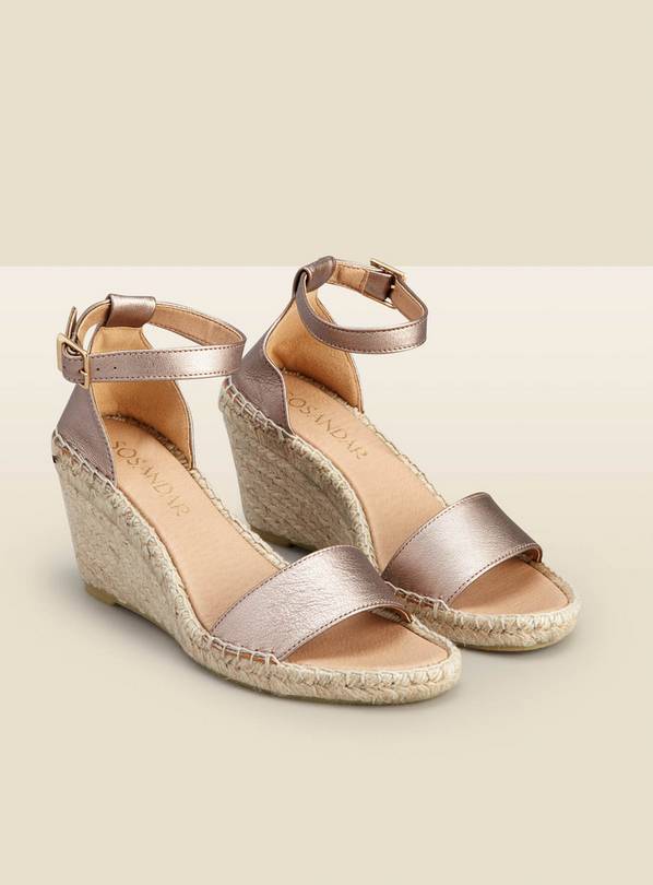 SOSANDAR Gold Poesy Sandal Weddge Espadrille 3