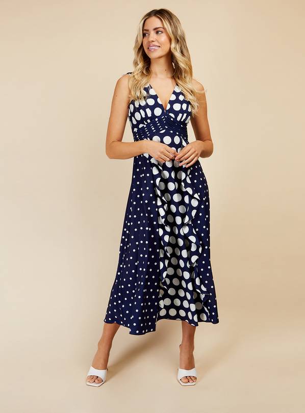 Buy LITTLE MISTRESS Navy Spot Midaxi 10 Dresses Tu