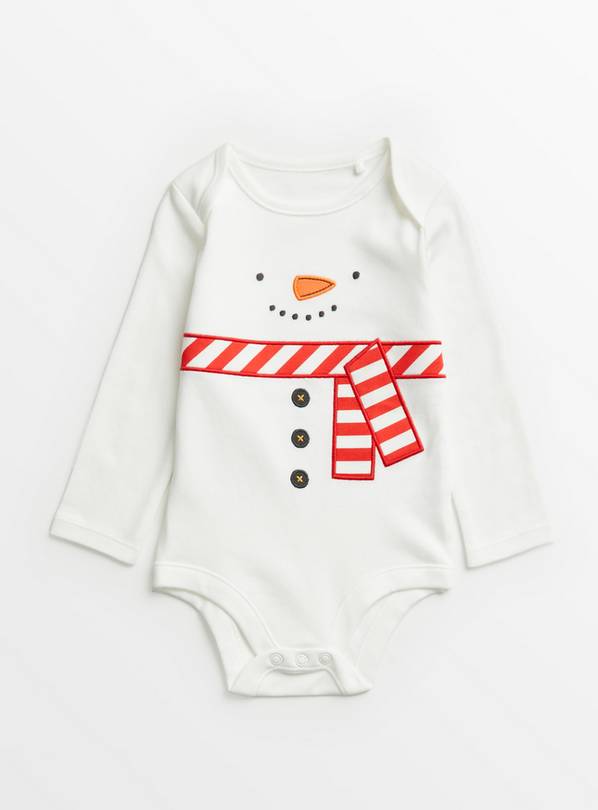 White Snowman Christmas Bodysuit 6-9 months
