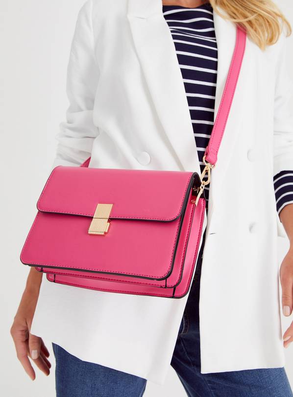 Genuine Crocodile Leather Women Handbag Bag Tote Pastel Pink w/Cross body  Strap