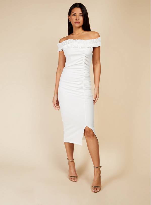 LITTLE MISTRESS White Bardot Midi 16