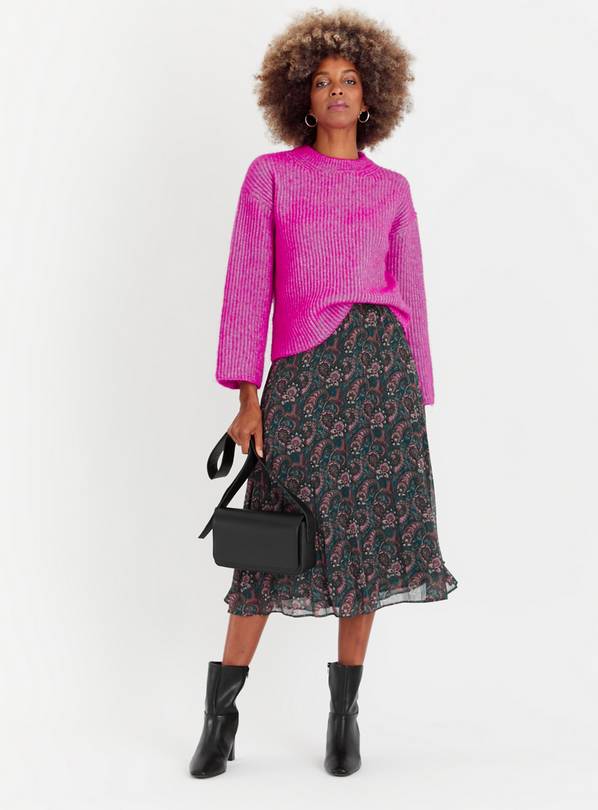 Buy Green Paisley Pleated Midi Skirt 14 Skirts Tu
