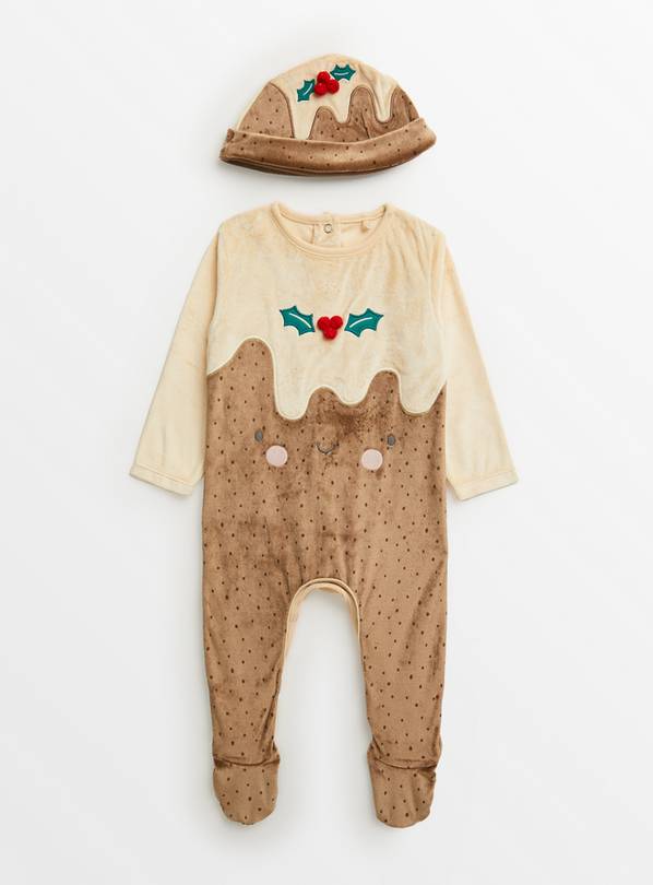 Newborn baby store christmas pudding outfit