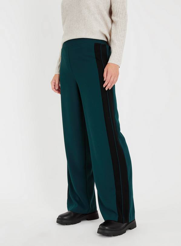 Green Stripe Wide Leg Trousers 18L