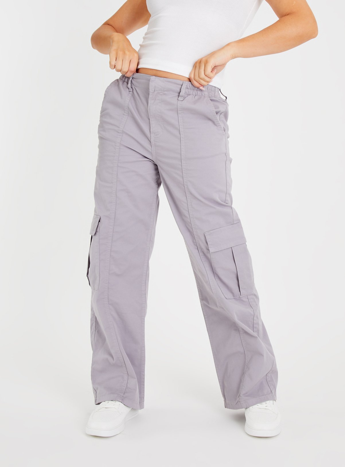 Grey Straight Leg Cargo Trousers 18 - Image 1 thumbnail